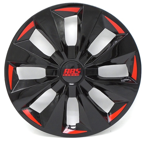 [POLR14-LES0055] TAPON POLVERA RIN 14 ABS SPORT TUNING NEGRO-ROJO LES0055