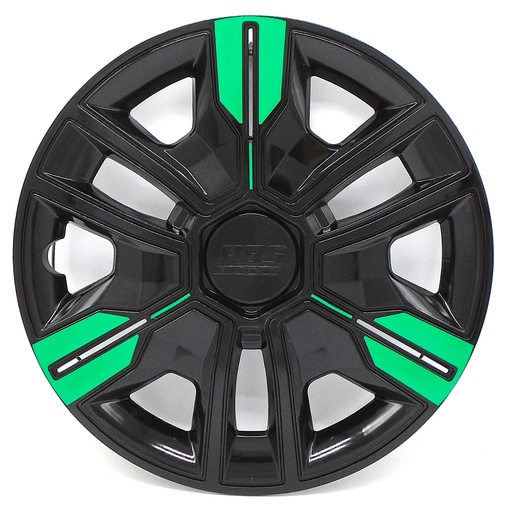 [POLR14-LES0057] TAPON POLVERA RIN 14 ABS SPORT TUNING NEGRO-VERDE LES0057