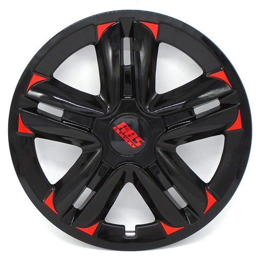 [POLR15-LES0057] TAPON POLVERA RIN 15 ABS SPORT TUNING NEGRO-ROJO LES0057