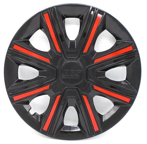 [POLR15-LES0060] TAPON POLVERA RIN 15 ABS SPORT TUNING NEGRO-ROJO LES0060