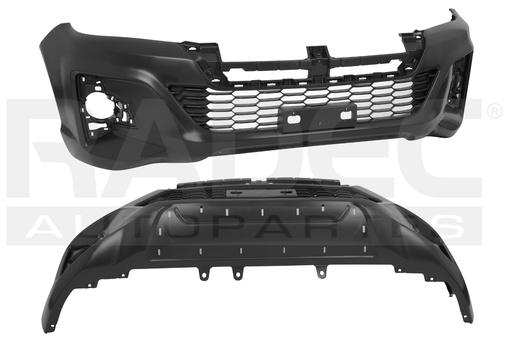 [203-3007-11] FASCIA DELANTERA TY HILUX 19-20 P/PINTAR C/PARRILLA CENTRAL C/HOYO P/MOLDURA ROCCO/REVO L4 4CILINDROS 2.7/2.8L 2/4 PUERTAS