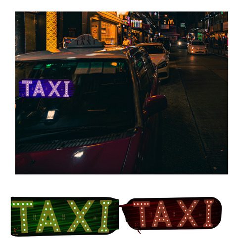 [TAXI/BL] LETRERO PARA TAXI CON CHUPON LUZ LED AZUL