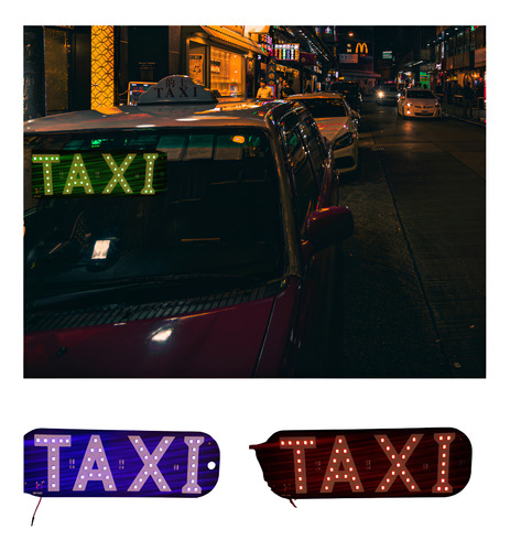 [TAXI/GN] LETRERO PARA TAXI CON CHUPON LUZ LED VERDE
