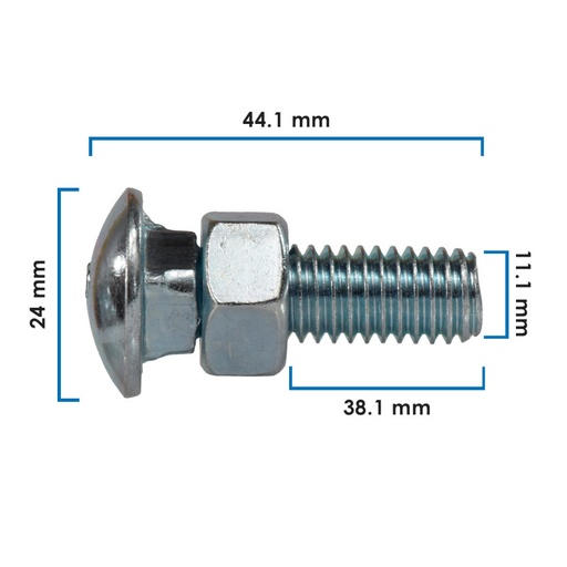 [20382] TORNILLO P/DEFENSA UNIV VARIOS 50-22 25 Piezas Acero Cromo 11.10 7/16 44.10 1 47/64 38.10 1 1/2 24 15/16 17.4 9.4 14