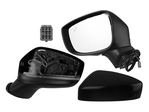 [018-1920-23] espejo mz cx-5 18-25 electrico c/desempanante c/direccional c/sensor de proximidad p/pintar 7 pines i/i sport/i grand touring/s grand touring/signature izq