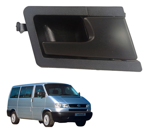 [012-3109-00] MANIJA INTERIOR VW EUROVAN 01-04  NEGRO PLASTICO HUSHAN Derecho Delantera  