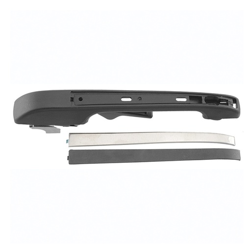 [012-3112-02] MANIJA EXTERIOR VW ATLANTIC 81-87/CARIBE 77-87/GOLF/JETTA A2 87-92  PATA CURVA NEGRA/CROMO PLASTICO HUSHAN Derecho Trasera  