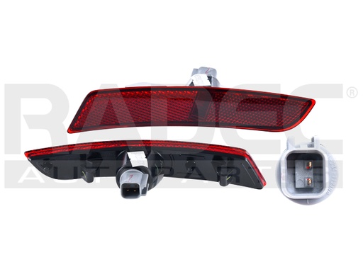 [013-0608-15] CUARTO LATERAL TRASERO CV CAMARO 16-19 ROJO C/FOCO DEPO IZQ