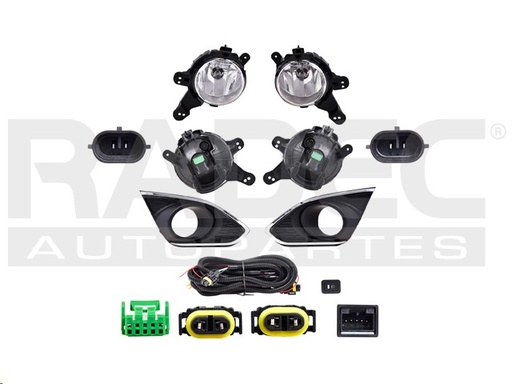 [016-0666-00] JUEGO FARO NIEBLA CV SPARK LTZ/LT/LS 13-17 LINEA ANTERIOR C/REJILLA FILO CROMADO CN