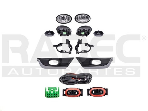 [016-1303-02] JUEGO FARO NIEBLA HD CR-V 17-18 C/CABLES C/REJILLAS NEGRAS C/FILO CROMADO C/FOCOS CN