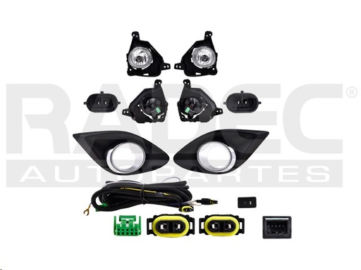 [016-1915-00] JUEGO FARO NIEBLA MZ 2 12-15 C/REJILLA FILO CROMADO CN