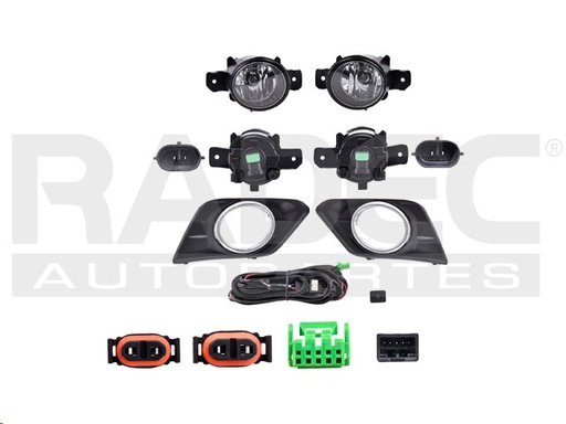 [016-2324-00] JUEGO FARO NIEBLA NS X-TRAIL 15-17 C/REJILLA FILO CROMADO CN