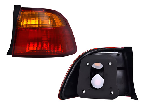[017-1302-04] CALAVERA EXTERIOR HD CIVIC 99-00 4 PUERTAS AMBAR/ROJO C/FOCO DEPO DER