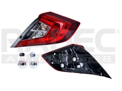 [017-1302-96] CALAVERA EXTERIOR HD CIVIC 16-20 4 PUERTAS C/LEDS DEPO DER