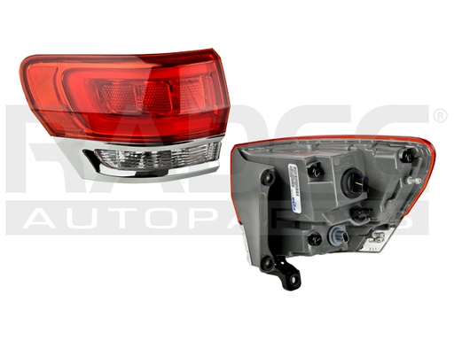 [017-1605-23] CALAVERA EXTERIOR JP GRAND CHEROKEE 14-21 FILO CROMADO C/LEDS DEPO IZQ