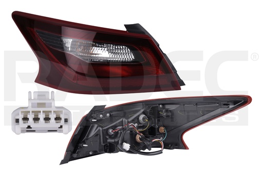 [017-2302-57] CALAVERA EXTERIOR NS ALTIMA 17-18 ROJO/NEGRO C/FOCO DEPO IZQ