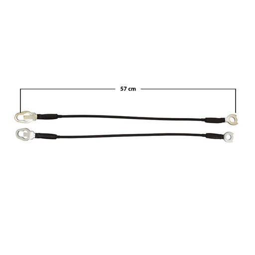 [001-0916-15] CABLES DE TAPA DG RAM 09-18  JUEGO 57 CM HUSHAN Derecho/Izquierdo   