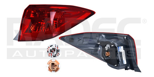 [017-3004-66] CALAVERA EXTERIOR TY COROLLA 17-19 ROJO C/LEDS DEPO DER
