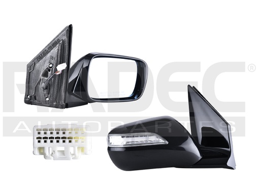 [018-0102-02] ESPEJO AC MDX 07-09 ELECTRICO C/DESENPANANTE C/DIRECCIONAL C/MEMORIA P/PINTAR BASE/SPORT V6 6 CILINDROS 3.7L 4 PUERTAS DER
