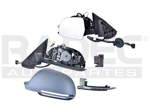 [018-0201-07] ESPEJO AD A3 09-13 5 PUERTAS ELECTRICO ABATIBLE C/DESEMPANANTE C/DIRECCIONAL P/PINTAR TDI/SPORTBACK/S/BASE IZQ