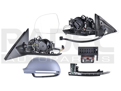 [018-0202-07] ESPEJO AD A4 08-09 ELECTRICO ABATIBLE C/DESEMPANANTE C/DIRECCIONAL C/MEMORIA P/PINTAR IZQ