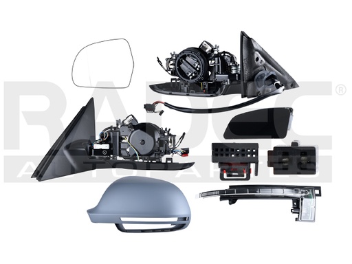 [018-0202-09] ESPEJO AD A4 08-09 ELECTRICO C/DESEMPANANTE C/DIRECCIONAL C/FUNCION CARRIL P/PINTAR SPORT/PRESTIGE/PREMIUM/KOMFORT/AVANT/TRENDY/LUXURY/S/BASE IZQ