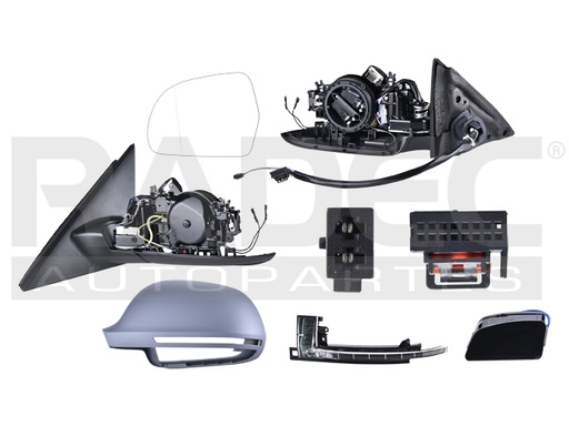 [018-0202-11] ESPEJO AD A4 08-09 ELECTRICO ABATIBLE C/DESEMPENANTE C/DIRECCIONAL C/MEMORIA C/FUNCION CARRIL P/PINTAR IZQ