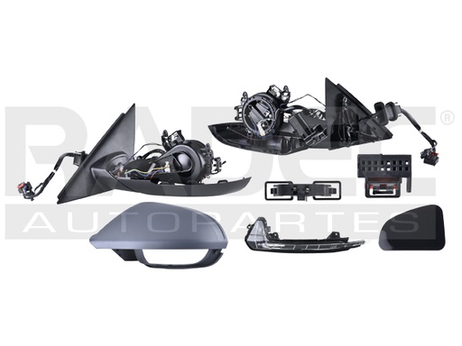 [018-0203-03] ESPEJO AD A6 11-15 ELECTRICO E/ABATIBLE C/DESEMPANANTE C/DIRECCIONAL C/LUZ LAT P/PINTAR IZQ