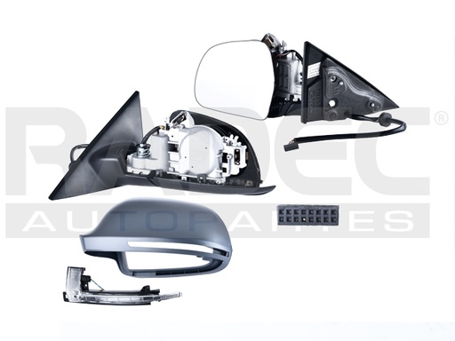[018-0204-01] ESPEJO AD A5 11-15 ELECTRICO C/DESENPANANTE C/DIRECCIONAL P/PINTAR 7 PINES QUATTRO V6 6 CILINDROS 3.2/4.2L 4 PUERTAS IZQ