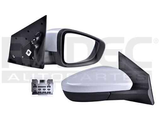 [018-0604-18] ESPEJO CV AVEO 18-23 LINEA NUEVA ELECTRICO P/PINTAR 3 PINES LS/LT/LTZ L4 4 CILINDROS 1.5L 4 PUERTAS DER