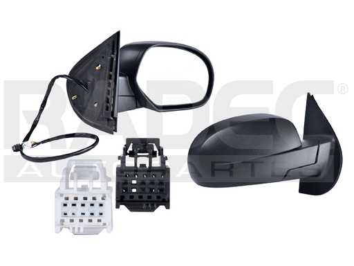 [018-0615-16] ESPEJO CV CHEYENNE 07-13 ELECTRICO ABATIBLE C/DESEMPANANTE C/DIRECCIONAL C/MEMORIA C/LUZ CORRRUGADO NEGRO PPV/SSV/HYBRID/LTZ/BASE/LS/LT/Z71 DER