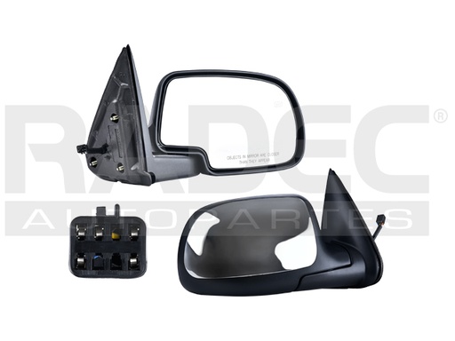 [018-0615-32] ESPEJO CV CHEYENNE 99-06 ELECTRICO C/DESEMPANANTE CROMADO 5 PINES HT/WT/BASE/LS/LT/DENALI/SL/SLE/SLT DER