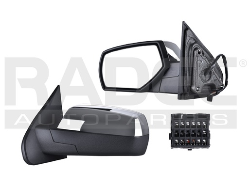 [018-0615-39] ESPEJO CV CHEYENNE 14-18 ELECTRICO C/DESEMPANANTE CROMADO 5 PINES IZQ