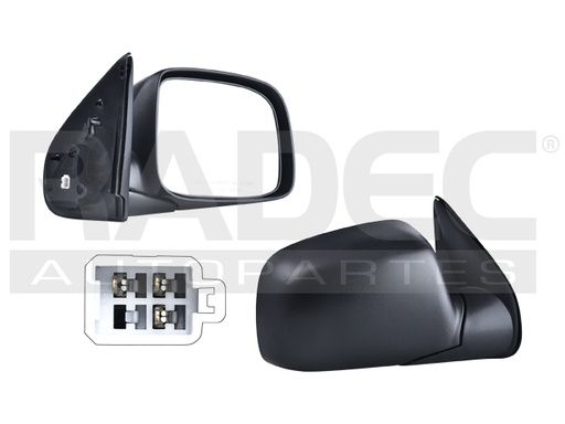 [018-0616-02] ESPEJO CV COLORADO 04-12 ELECTRICO CORRUGADO NEGRO 3 PINES Z85/WT/SPORT/BASE/LS/LT/Z71/SL/SLE/SLT DER