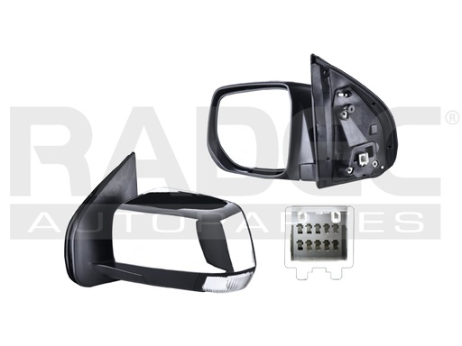 [018-0616-13] ESPEJO CV COLORADO 13-15 ELECTRICO C/DIRECCIONAL CROMADO 5 PINES IZQ
