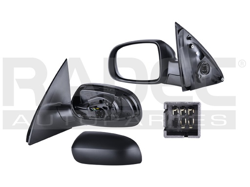 [018-0617-11] ESPEJO CV CORSA 00-08/TORNADO 04-11 ELECTRICO C/DESEMPANAN CORRUGADO NEGRO 5 PINES IZQ