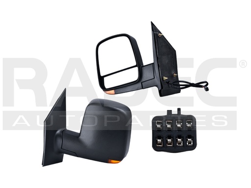 [018-0623-19] ESPEJO CV EXPRESS VAN 03-16 ELECTRICO C/DESENPANANTE C/DIRECCIONAL DOBLE LUNA CORRUGADO 7 PINES BASE/LS/LT/SLE/SLT/1500/2500/3500 V6/V8 6/8 CILINDROS 4.3/5.3/6.0L 3/4 PUERTAS IZQ