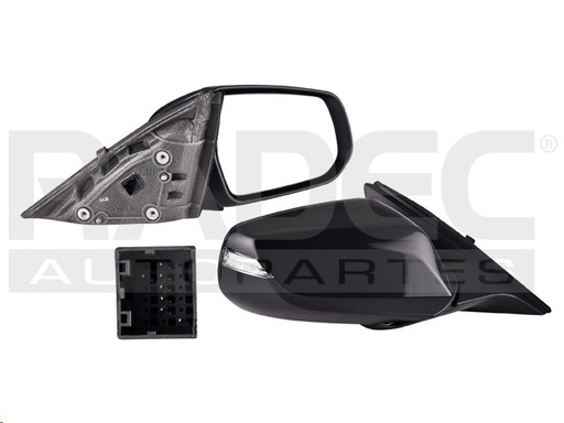 [018-0630-44] ESPEJO CV MALIBU 16-19 ELECTRICO C/DIRECCIONAL P/PINTAR 5 PINES LT L4 4 CILINDROS 1.5L 4 PUERTAS DER