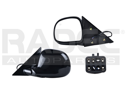 [018-0635-37] ESPEJO CV S-10 95-97 ELECTRICO C/DESEMPANANTE NEGRO 5 PINES EXTREME/ZR5/ZR2/SS/BASE/LS IZQ