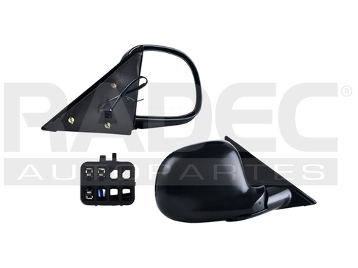 [018-0635-38] ESPEJO CV S-10 95 ELECTRICO NEGRO 3 PINES XS/S/DIAMOND/ENVOY/SLS/BASE/LS/SL/SLE/SLT DER