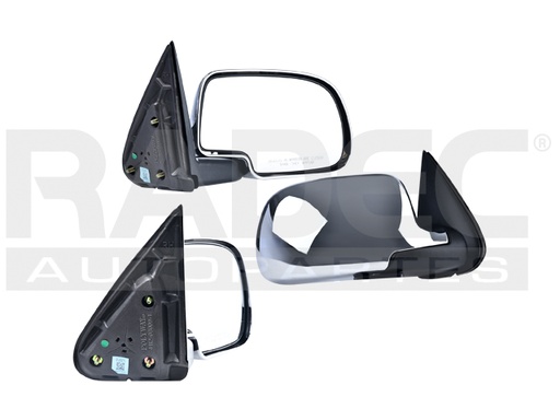 [018-0639-22] ESPEJO CV SILVERADO 99-06 MANUAL CROMADO /1500/2500/3500/V/HT/WT/LS/LT V8 8CILINDROS 4.8/5.3/6.0L 2/4 PUERTAS DER