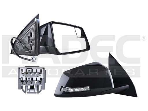 [018-0663-00] ESPEJO CV TRAVERSE 09-17 ELECTRICO C/DESENPANANTE C/DIRECCIONAL C/PUNTO CIEGO P/PINTAR 7 PINES SLT2/SLT1/LTZ/BASE/LS/LT/DENALI/SL/SLE/SLT V6 6 CILINDROS 3.6L 4 PUERTAS DER