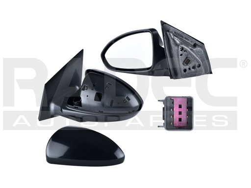 [018-0665-05] ESPEJO CV CRUZE 10-15 ELECTRICO C/DESENPANANTE P/PINTAR 5 PINES ECO/DIESEL/PREMIER/L/LTZ/LS/LT L4 4 CILINDROS 1.4/1.8L 4 PUERTAS IZQ