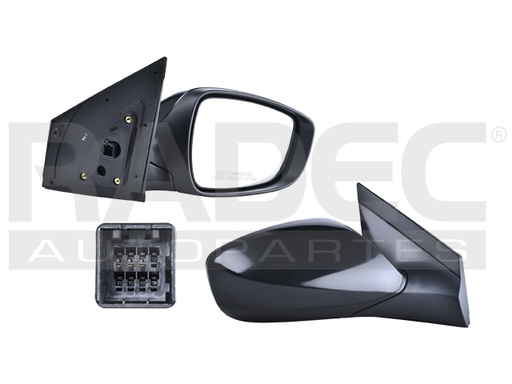 [018-0902-16] ESPEJO DG ATTITUDE 12-14 ELECTRICO NEGRO 3 PINES GL/GLS/GS/L/SE DER