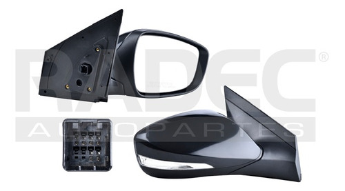 [018-0902-22] ESPEJO DG ATTITUDE 12-14 ELECTRICO C/DESEMPANANTE C/DIRECCIONAL P/PINTAR 7 PINES DER