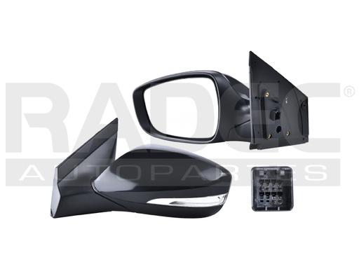 [018-0902-23] ESPEJO DG ATTITUDE 12-14 ELECTRICO C/DESEMPANANTE C/DIRECCIONAL P/PINTAR 7 PINES IZQ