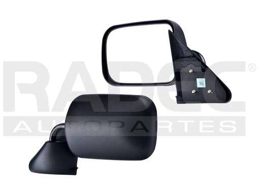 [018-0916-07] ESPEJO DG RAM 94-97 MANUAL NEGRO WS/SST/RUNNER/LUJO/LT/LIMITED/SPORT/LARAMIE/ST/BASE/HD/1500/2500/3500 V6/V8 6/8CILINDROS 3.9/5.2L 2 PUERTAS IZQ