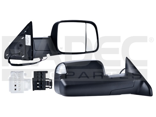 [018-0916-50] ESPEJO DG RAM 09-14 ELECTRICO C/DIRECCIONAL C/LUZ CORRUGADO SPORT/BIG HORN/LARAMIE/SLT/ST/SXT V6/V8 6/8CILINDROS 4.7/5.7/6.7L 4 PUERTAS DER
