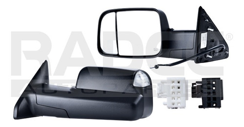 [018-0916-51] ESPEJO DG RAM 09-14 ELECTRICO C/DIRECCIONAL C/LUZ CORRUGADO SPORT/BIG HORN/LARAMIE/SLT/ST/SXT V6/V8 6/8CILINDROS 4.7/5.7/6.7L 4 PUERTAS IZQ