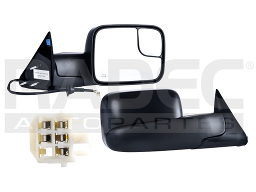 [018-0916-60] ESPEJO DG RAM 98-01 ELECTRICO TELESCOPICO CORRUGADO 3 PINES SLT/ST/CREW CAB V6/V8 6/8CILINDROS 3.7/3.9/4.7/5.9L 2/4 PUERTAS DER